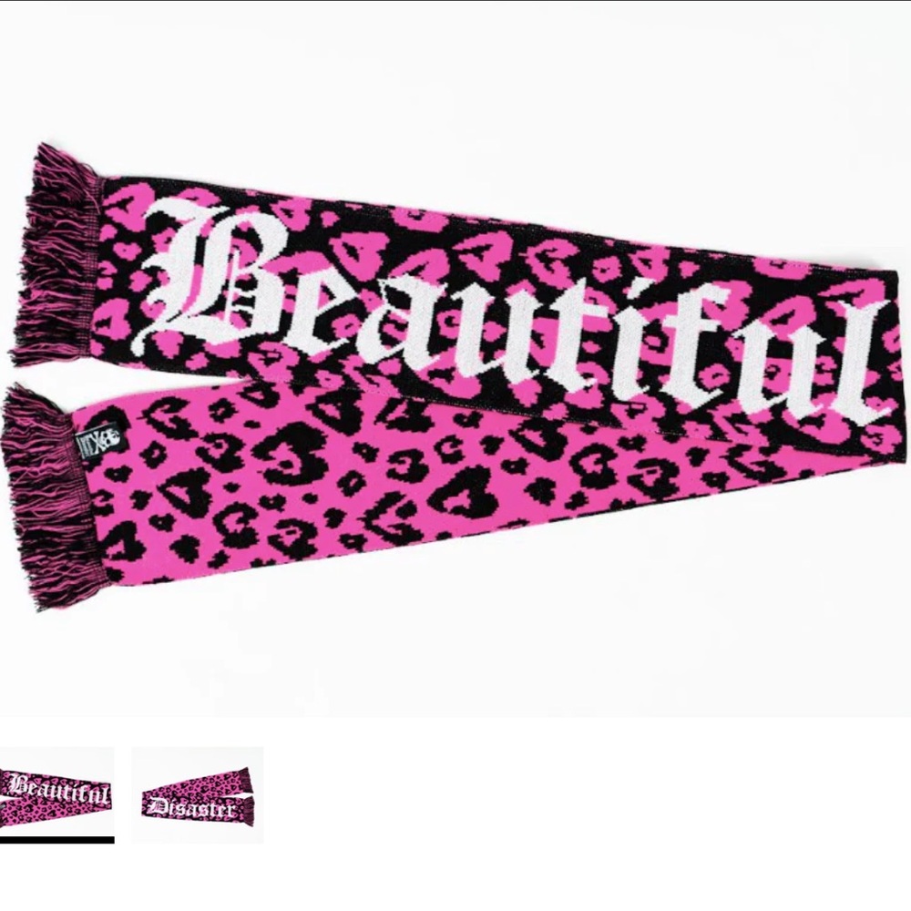 Beautiful Disaster Pink Leopard Print Scarf